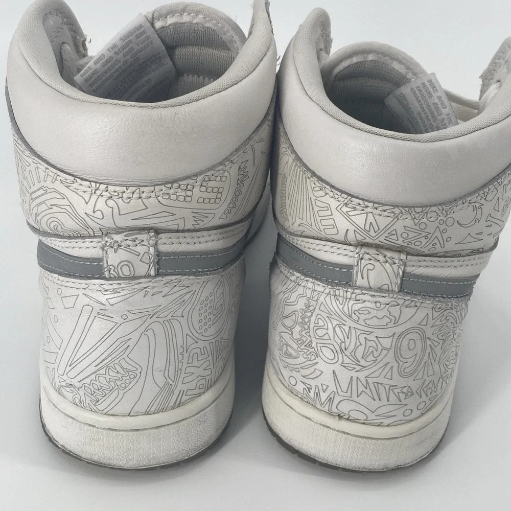 Air Jordan 1 HI OG Laser‎ White Met Silver 705289-100 Retro High top US Size 10